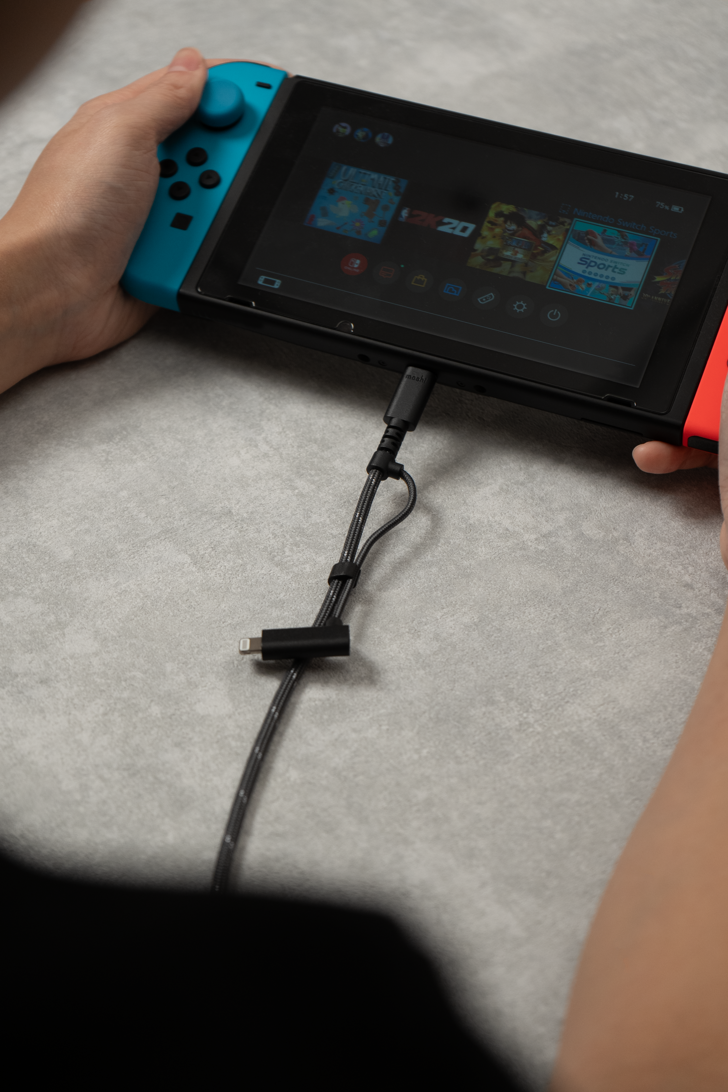 Moshi Cables and Adapters 2-in-1 USB-C to USB-C & Lightning Cable (1M) câble 1 m noir 60 W