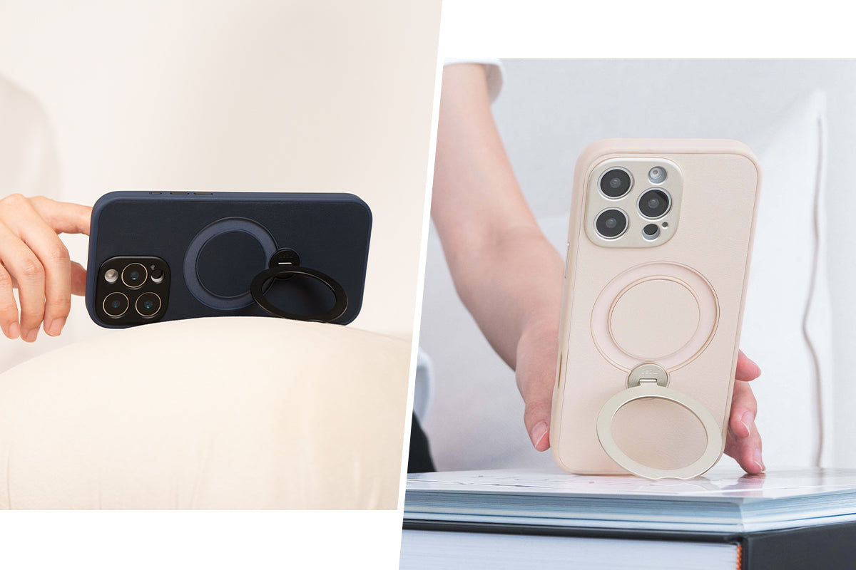 Moshi Cases Kameleon Kickstand coque iPhone 16 Pro bleu nuit MagSafe