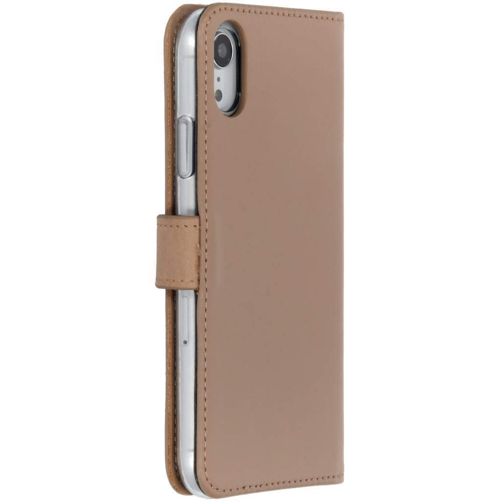 SELENCIA Booktype iPhone XR étui à rabat marron cuir 3 cartes