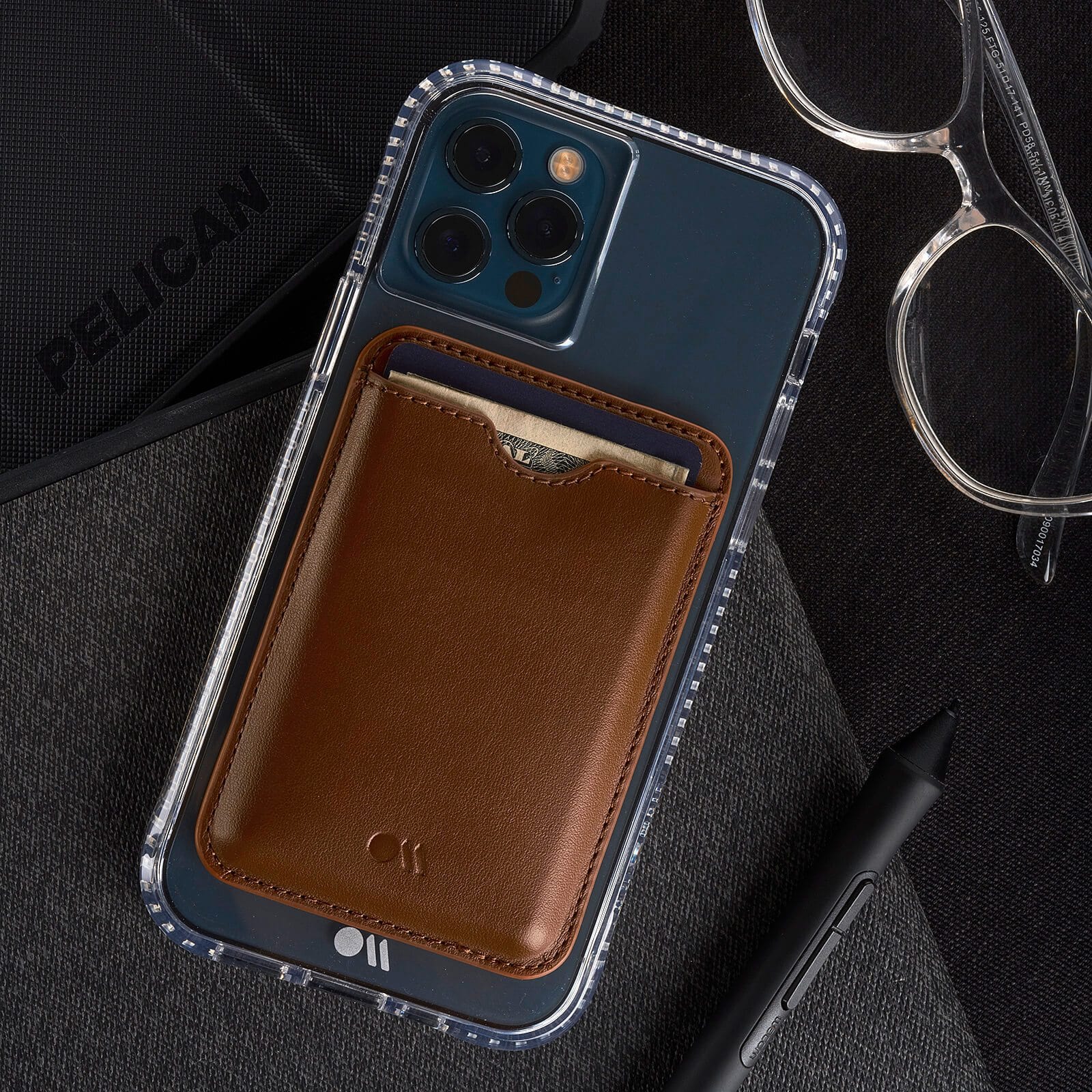CASE-MATE MagSafe Accessories Cognac Brown MagSafe Wallet portefeuille marron