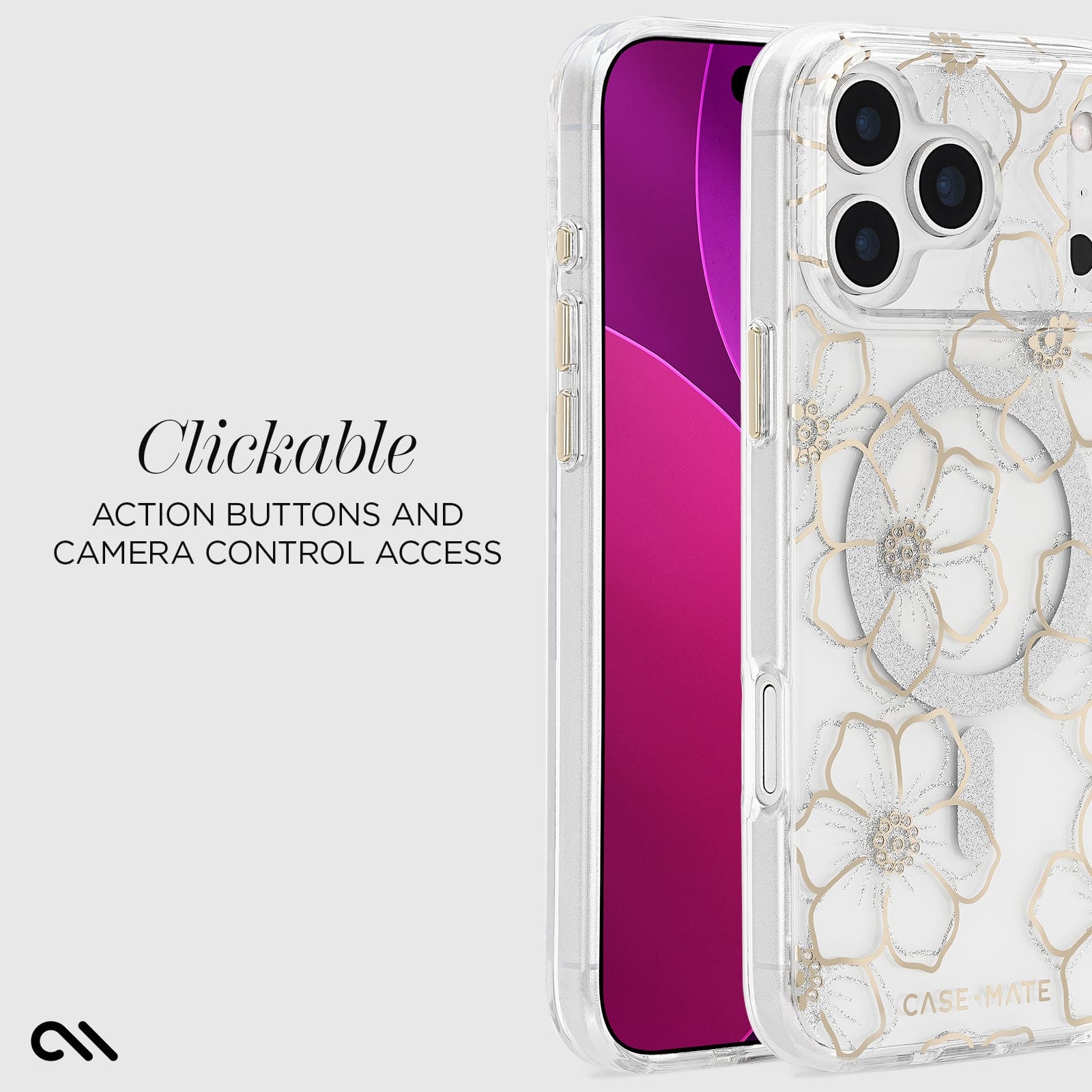 CASE-MATE Phone Cases Floral Gems MagSafe iPhone 17 Pro Max coque à fleurs