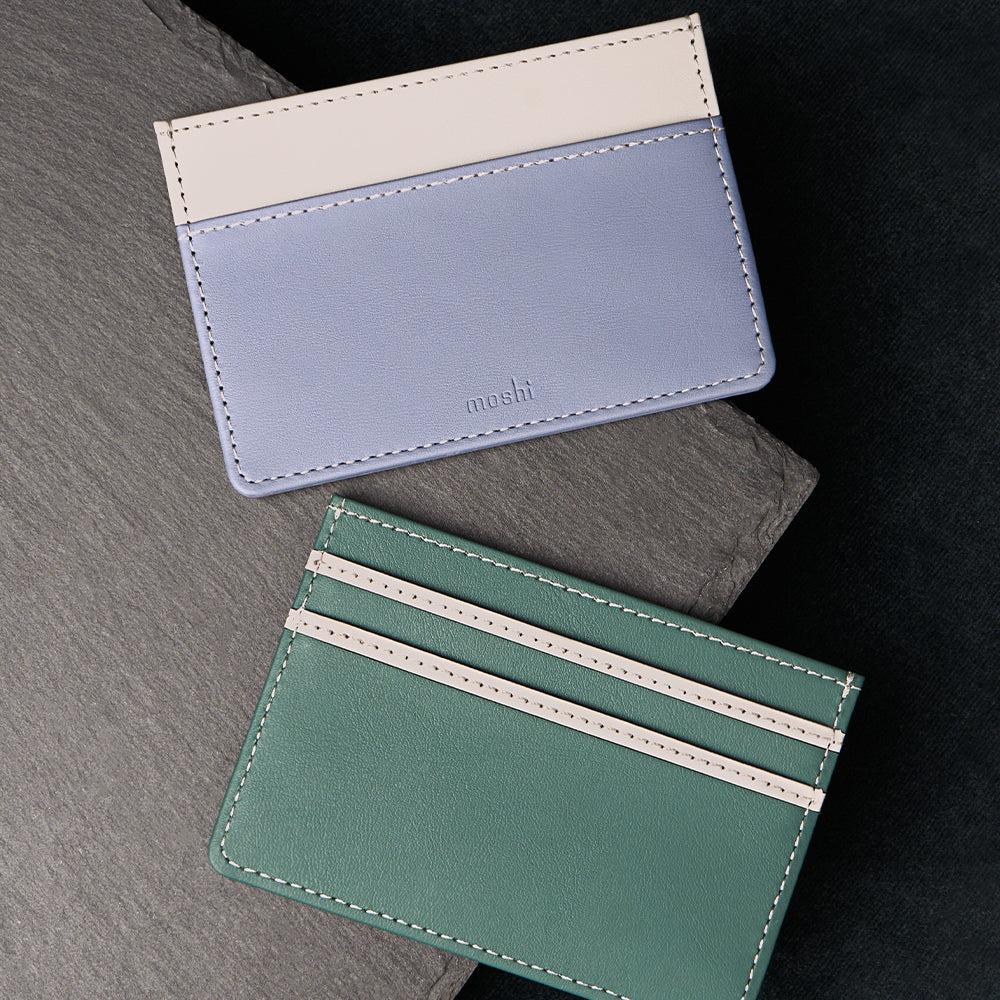 Moshi Card Holders and Keychains Folia Slim Card Holder porte-cartes noir ardoise vegan