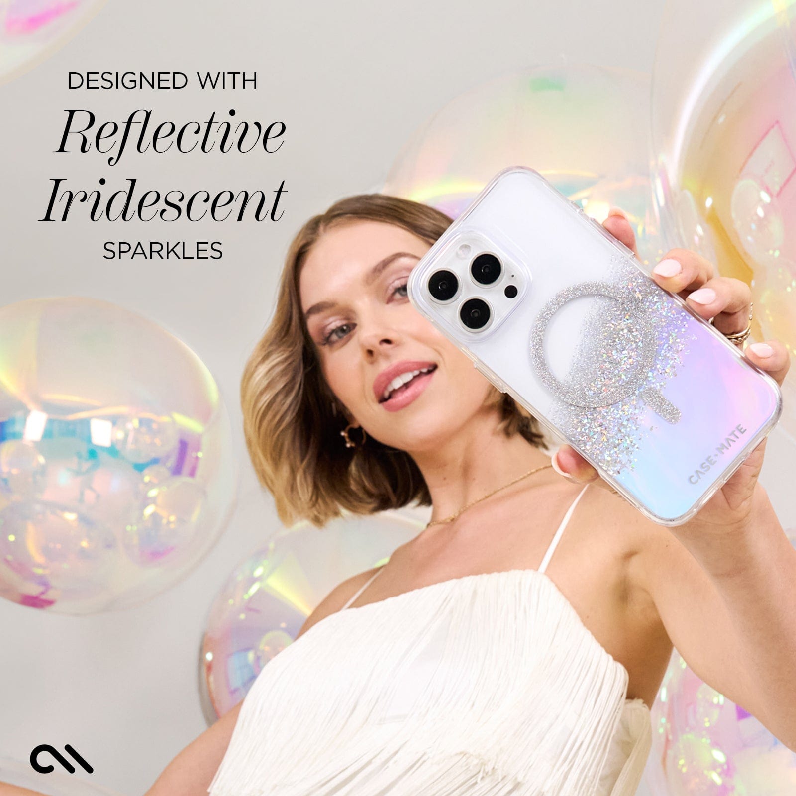 CASE-MATE Phone Cases Karat Soap Bubble MagSafe coque iPhone 16 Pro irisée antichute