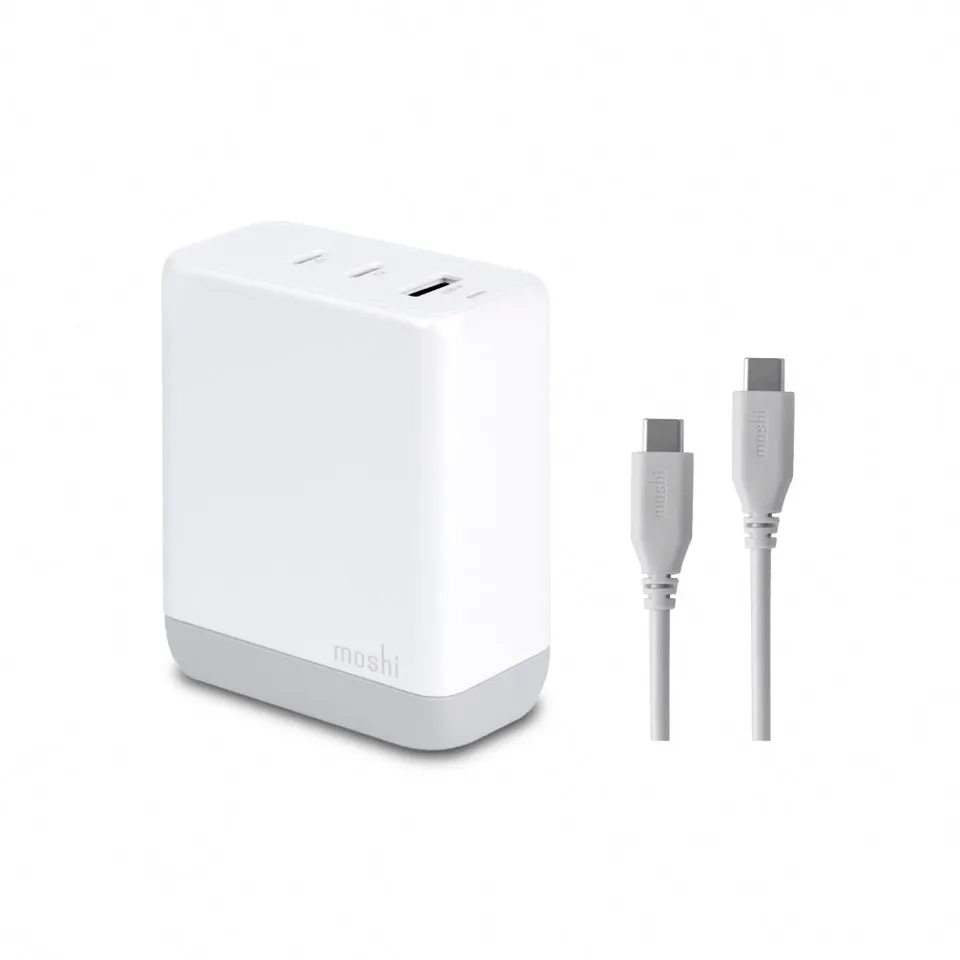 Moshi Chargers Rewind USB-C GaN Charger chargeur 100 W, trois ports