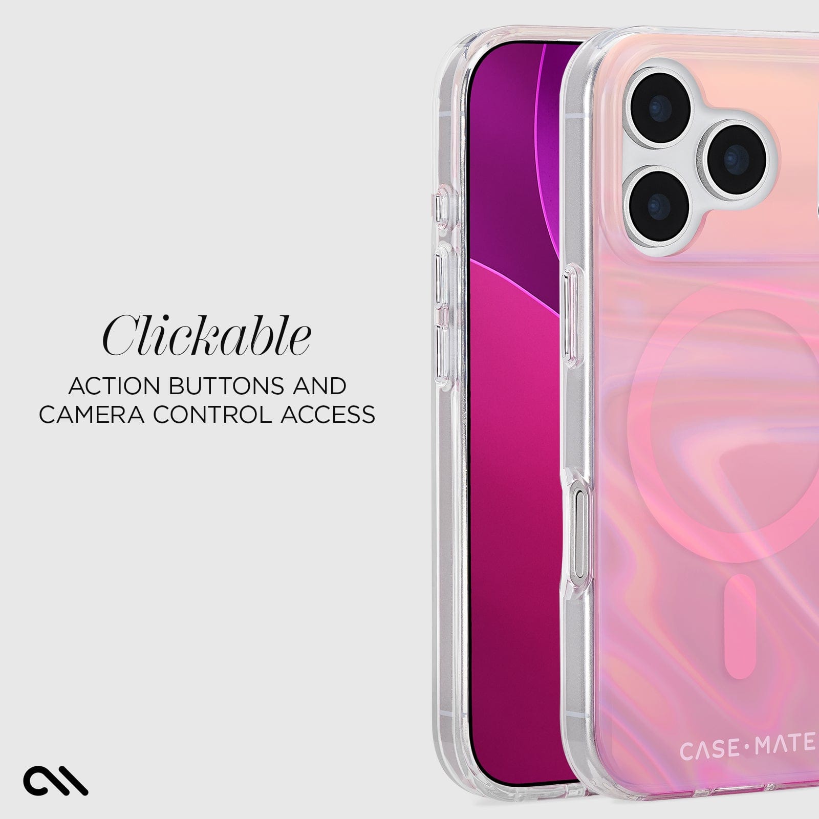 CASE-MATE Phone Cases Peach Soap Bubble MagSafe coque iPhone 17 Pro irisée