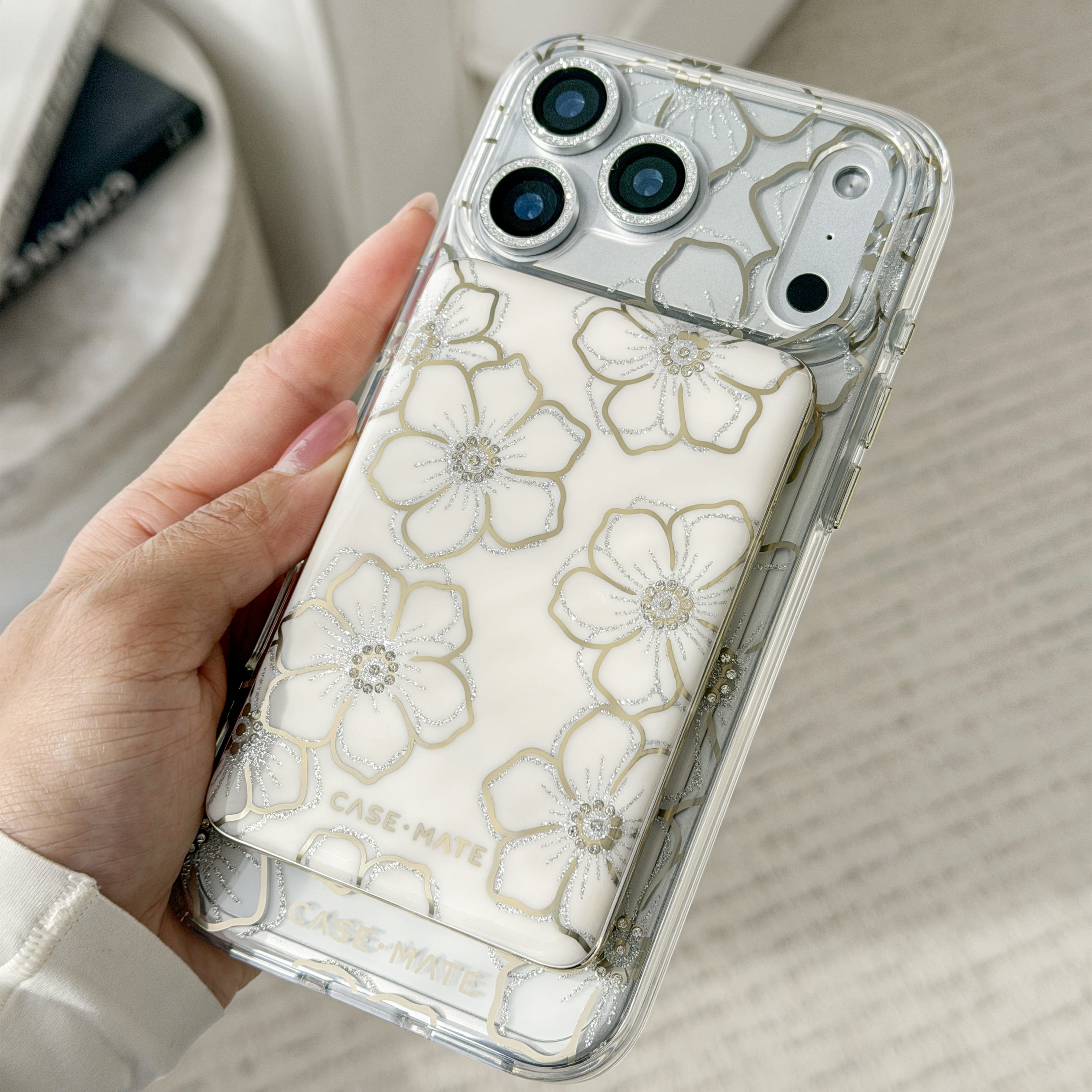 CASE-MATE Power MagSafe Portable Charger chargeur portable irisé, Twinkle, Floral Gems