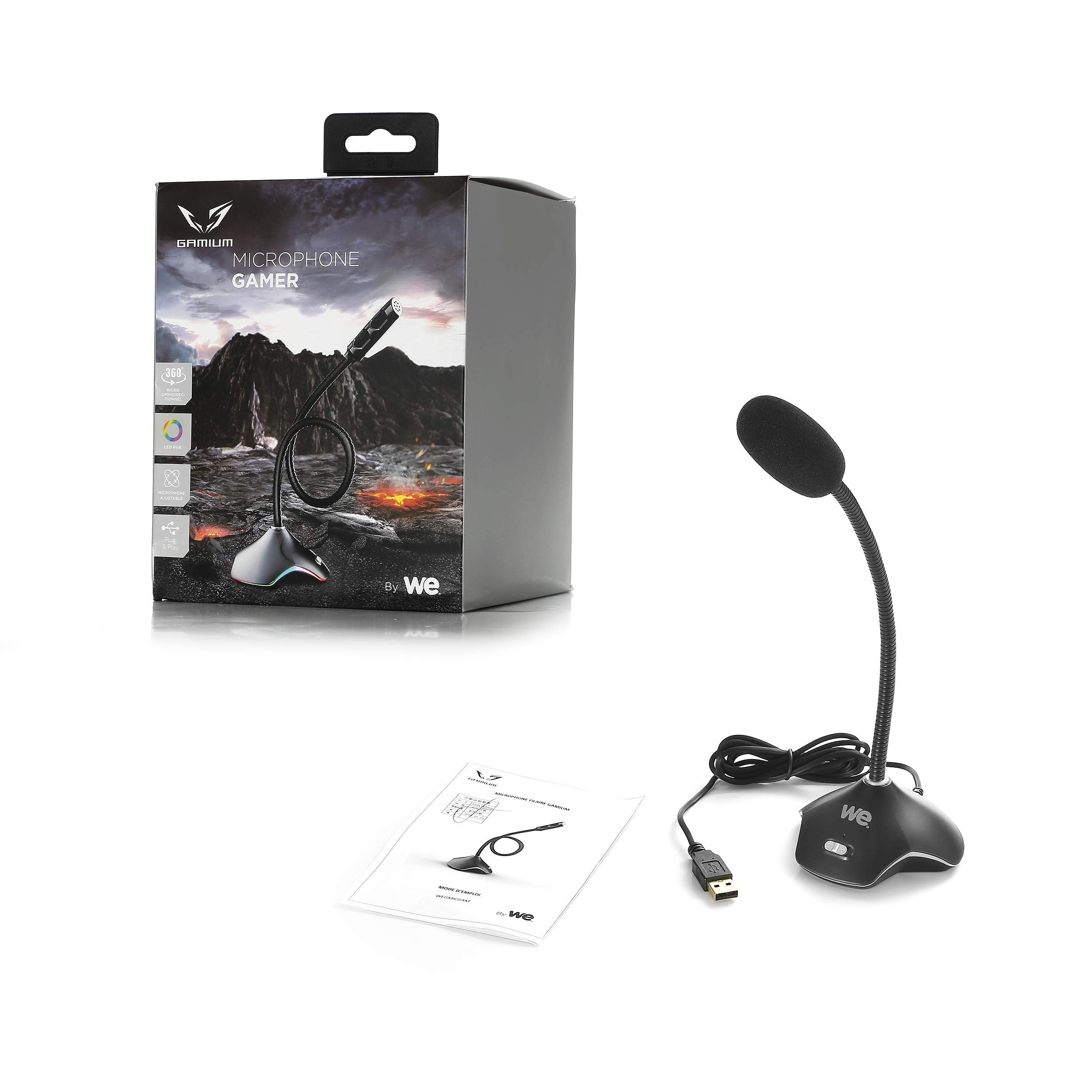 WE GAMIUM WEGMICGAM microphone gaming USB RGB 15 modes