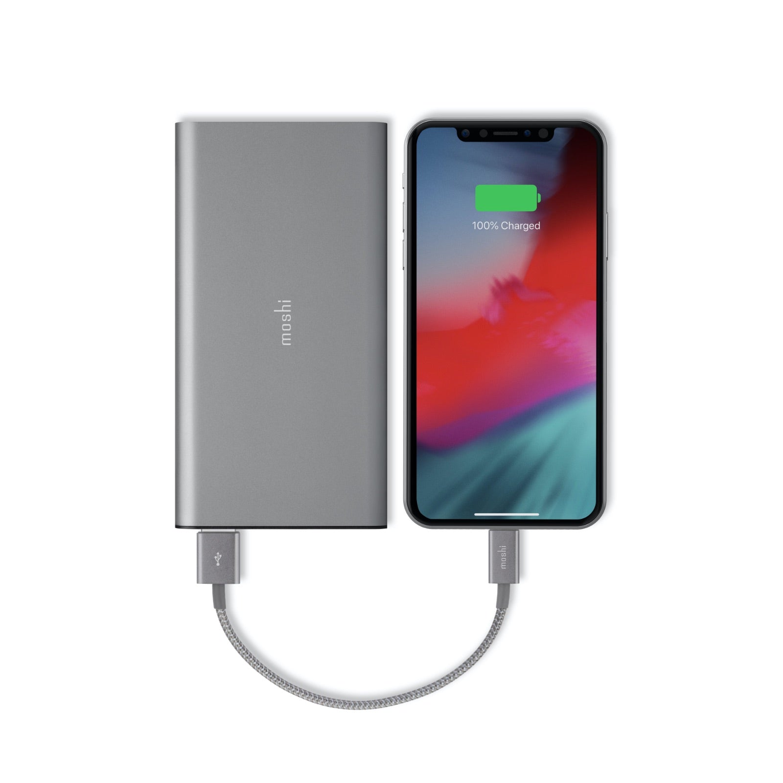 MOSHI Integra USB-A to Lightning Charge & Sync Cable câble Lightning 0,25 m gris titane