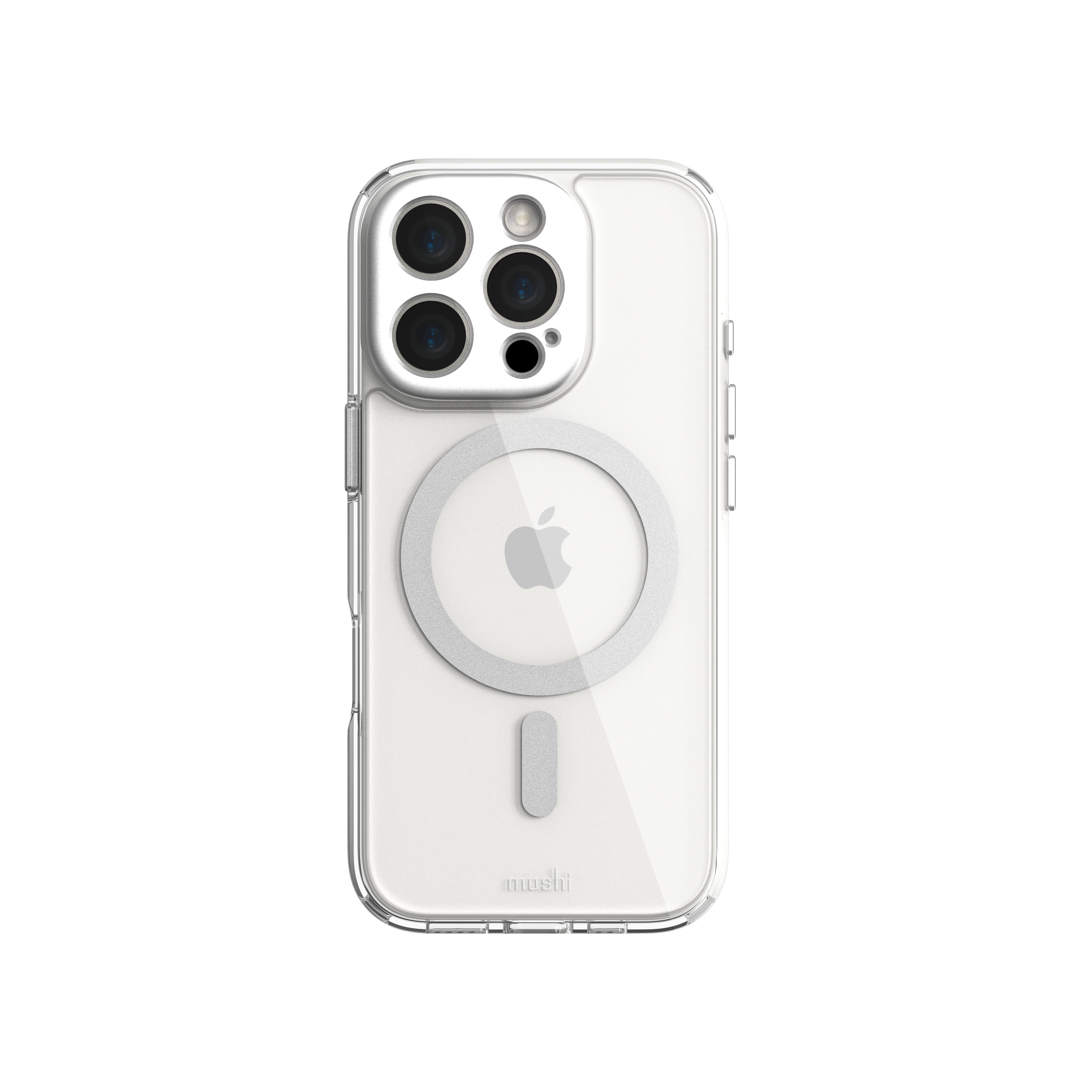 MOSHI Cases iGlaze Clear Hardshell Case coque iPhone 16 Luna Silver MagSafe
