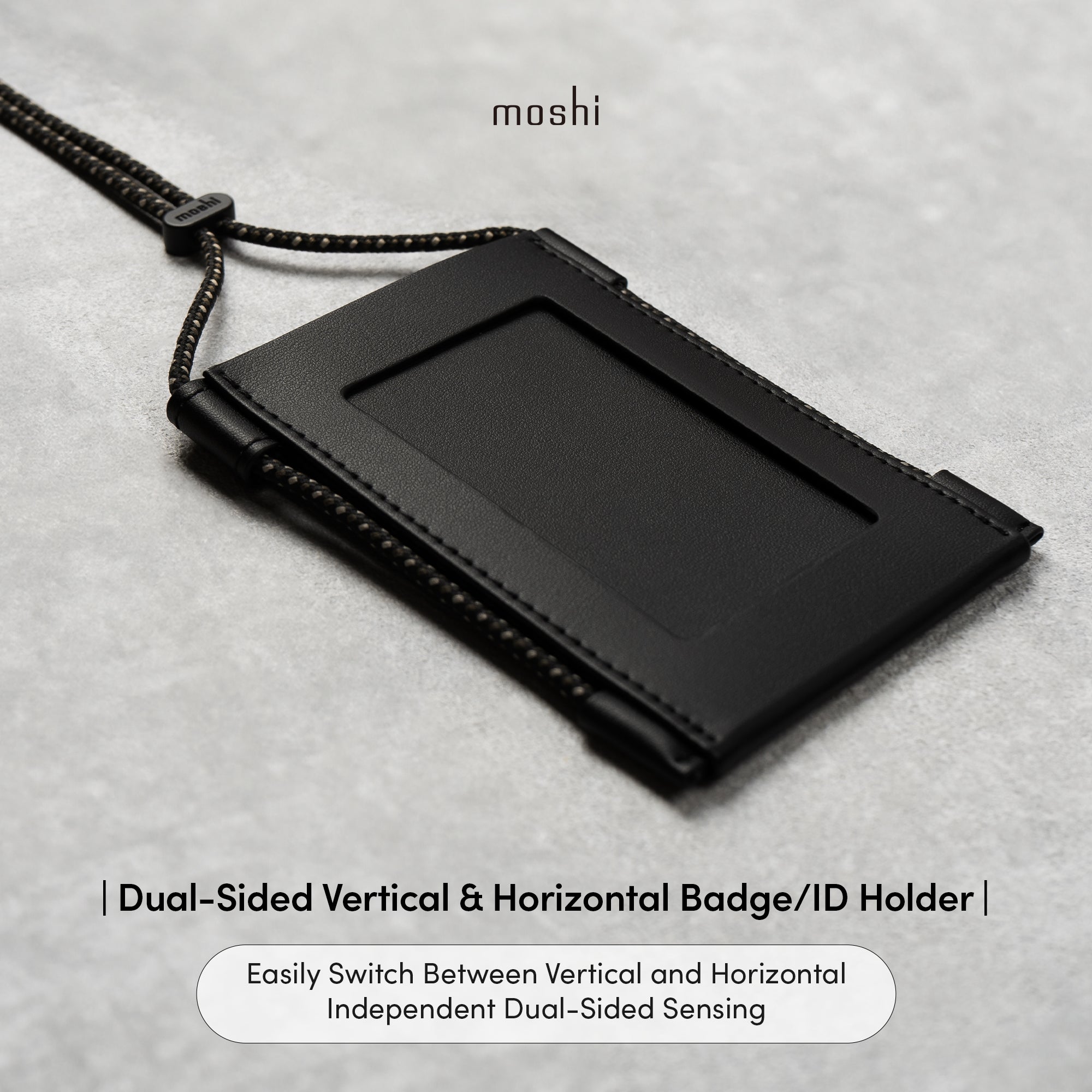 Moshi Card Holders and Keychains Dual-Sided Vertical & Horizontal Badge/ID Holder porte-badge