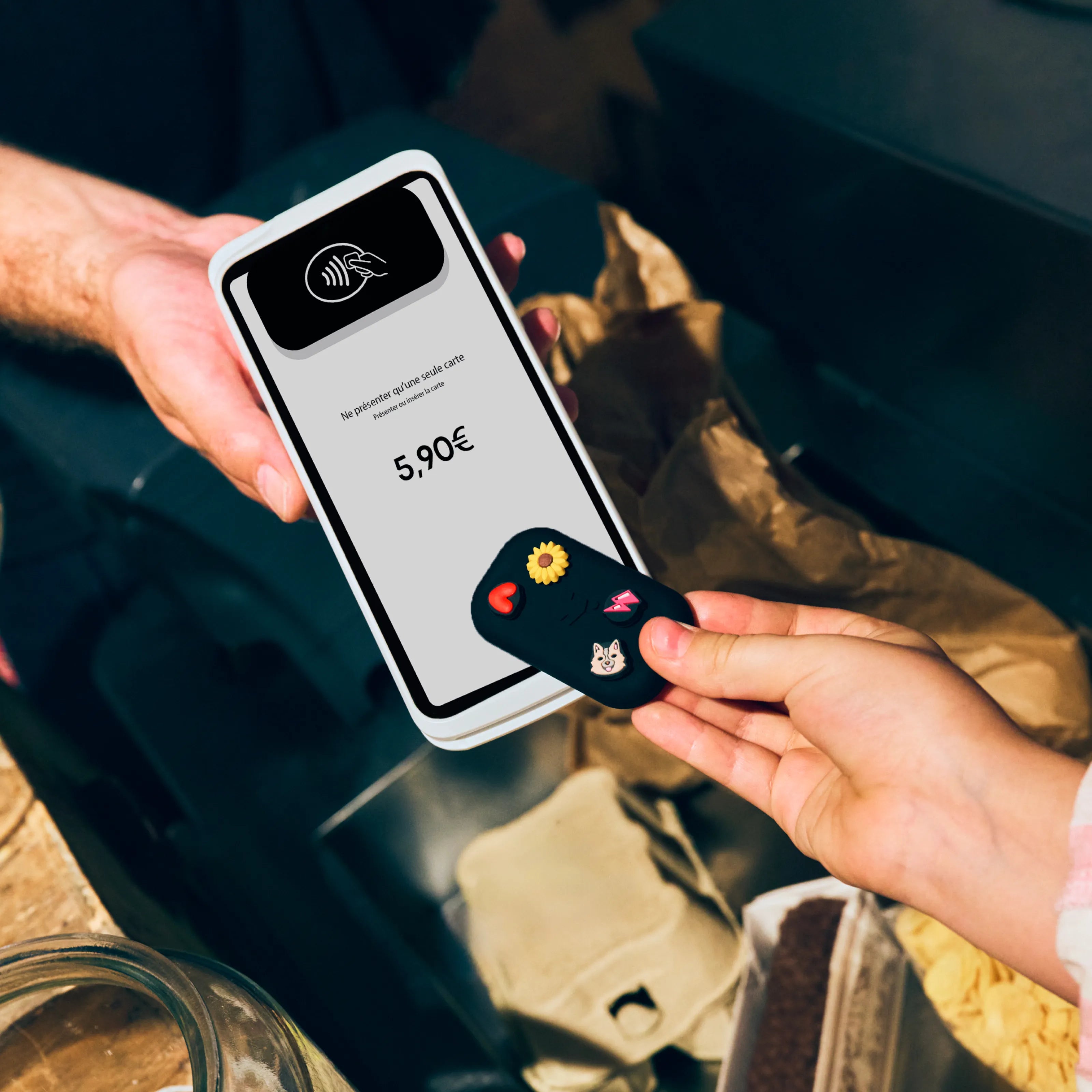 MoneyWalkie À clipser Walkie Charms Black moyen de paiement noir