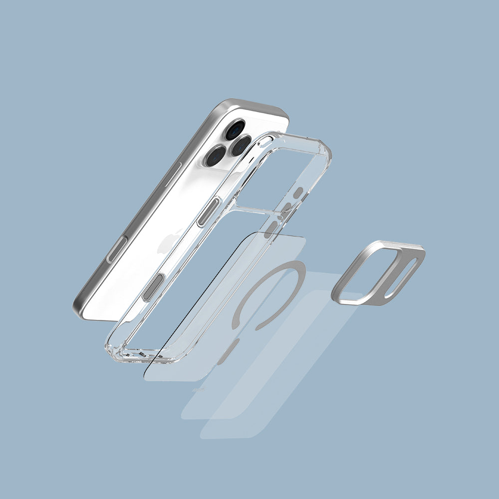 MOSHI Cases iGlaze Hardshell Case coque iPhone 18 Pro Luna Silver magnétique