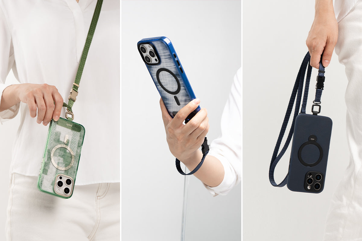 Moshi Accessories 2-in-1 Wrist & Crossbody Strap sangle téléphone blanc brume
