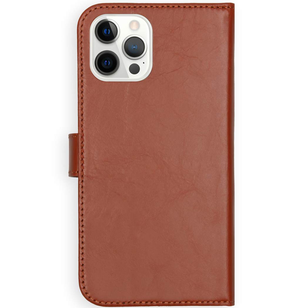 SELENCIA Étui à rabat Era Cuir Pochette Side Flip Case iPhone 12 Pro Max marron cuir