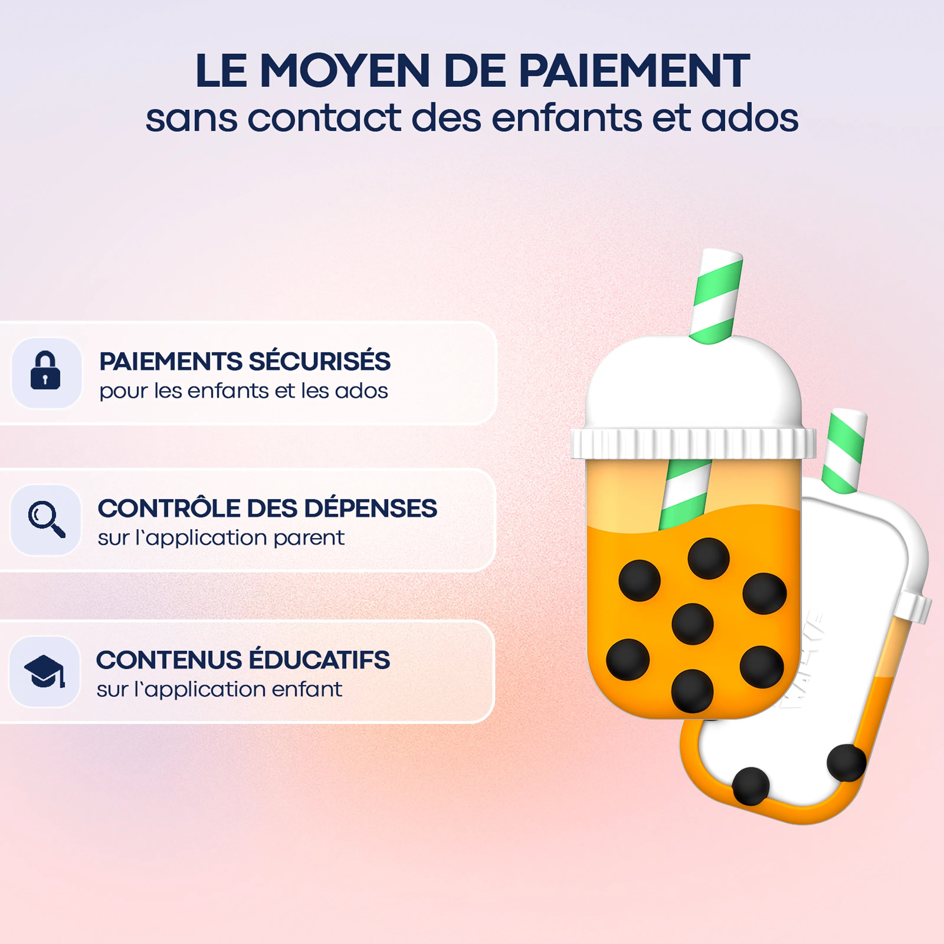 MoneyWalkie Tous les Walkies Walkie Bubble Tea Mango paiement sans contact