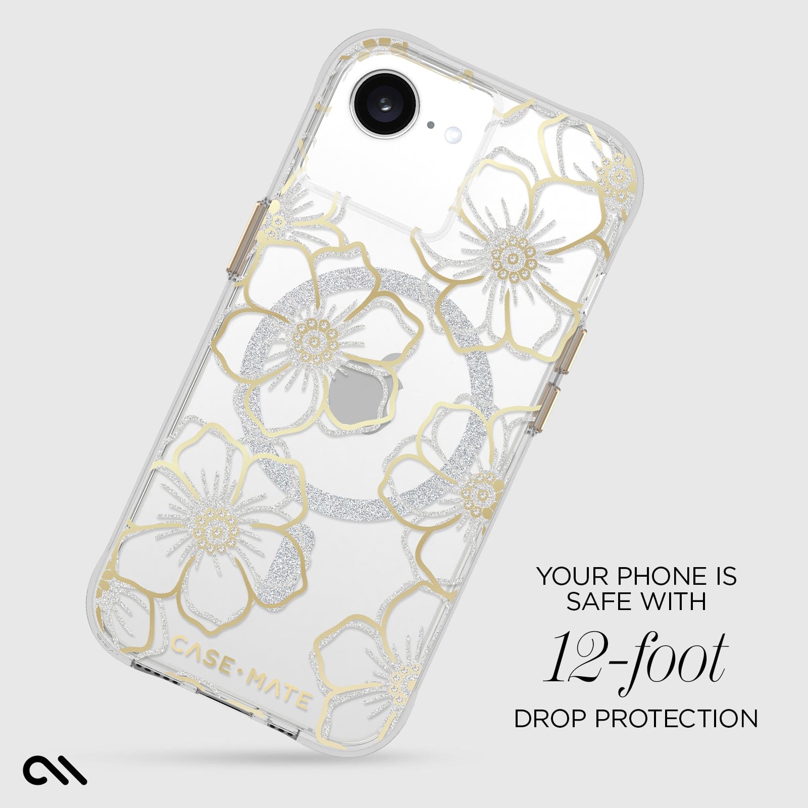CASE-MATE Phone Cases Floral Gems MagSafe coque iPhone 16e à fleurs