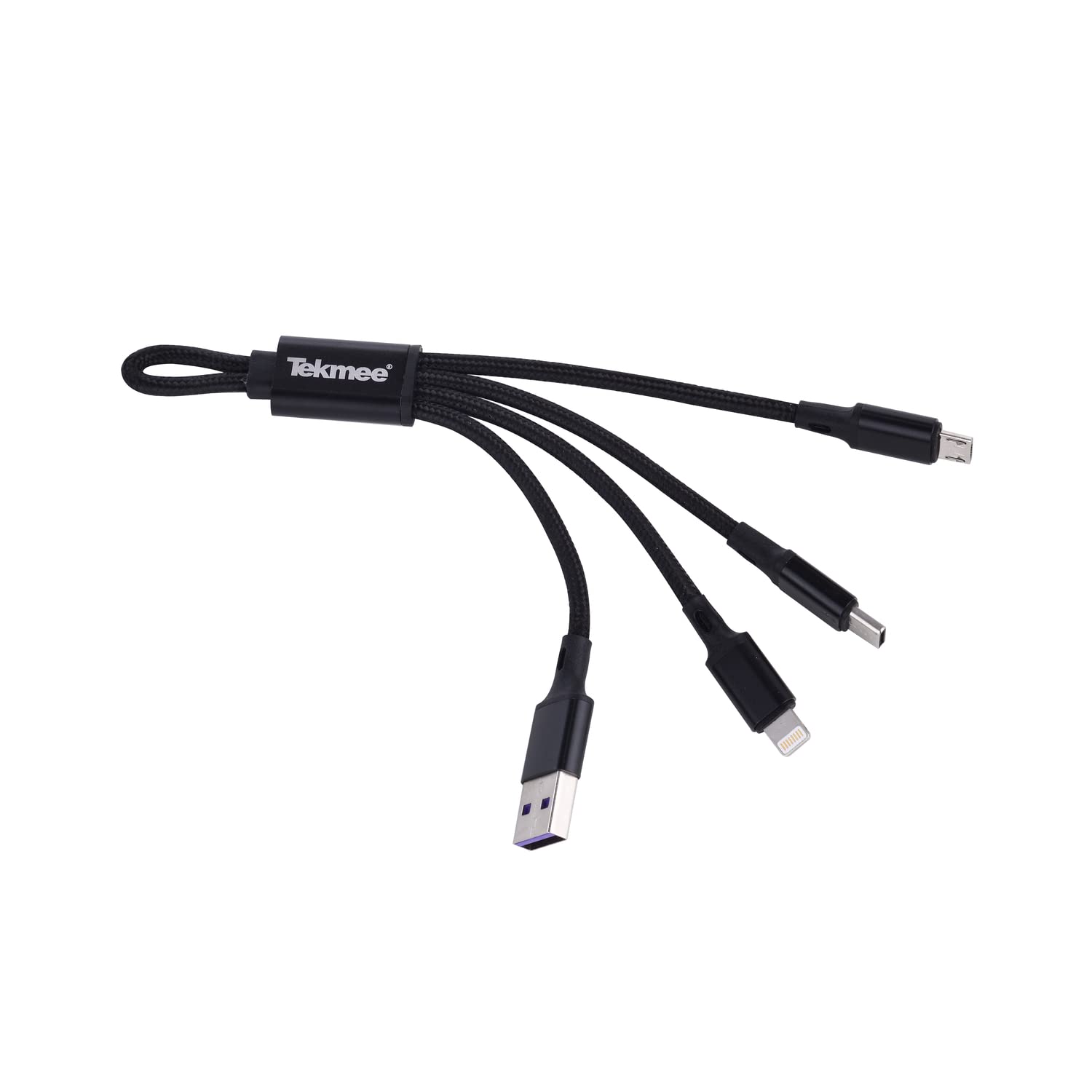 Tekmee câble de charge 3-en-1 16 cm Lightning USB-C Micro-USB