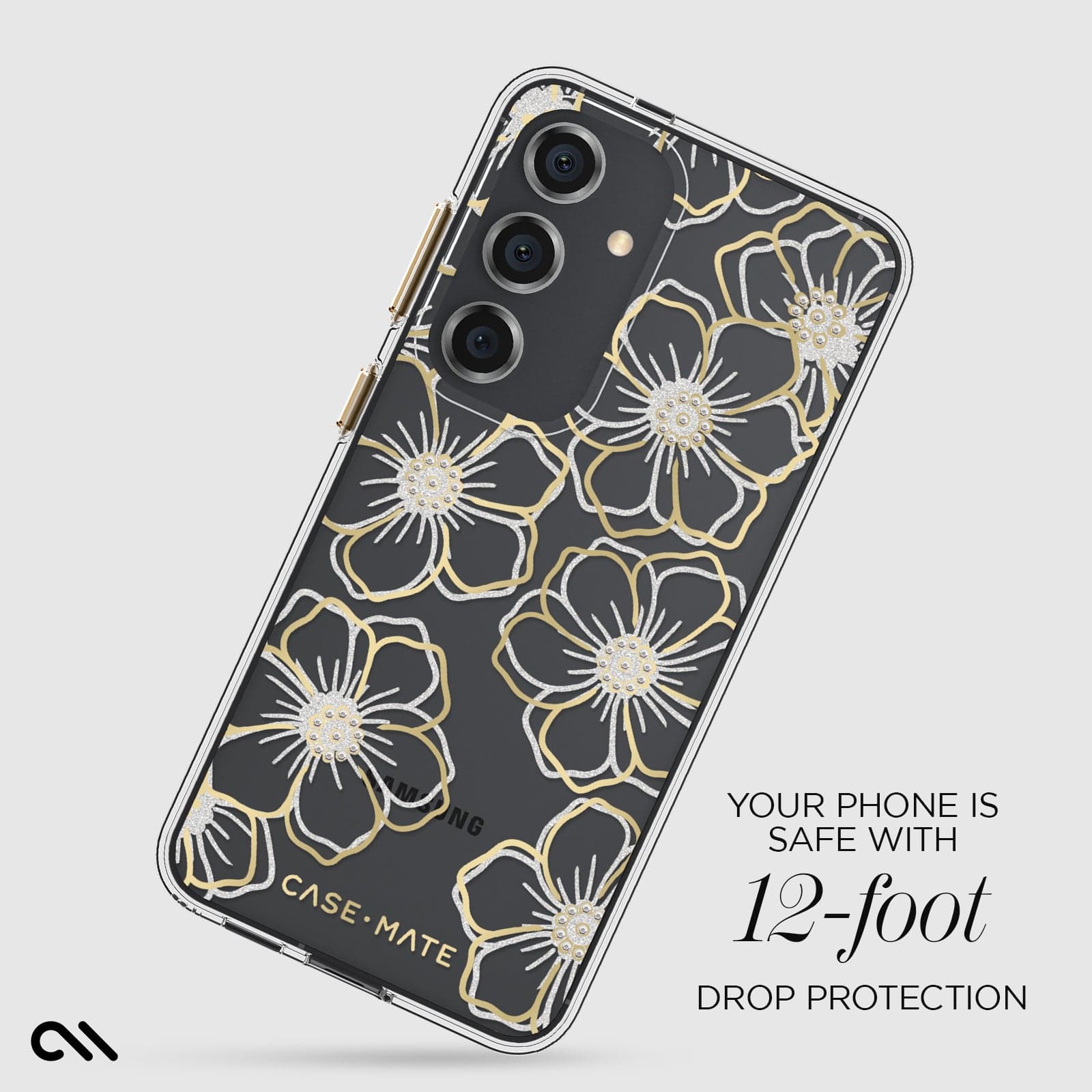 CASE-MATE Phone Cases Floral Gems Galaxy S24 coque fleurs