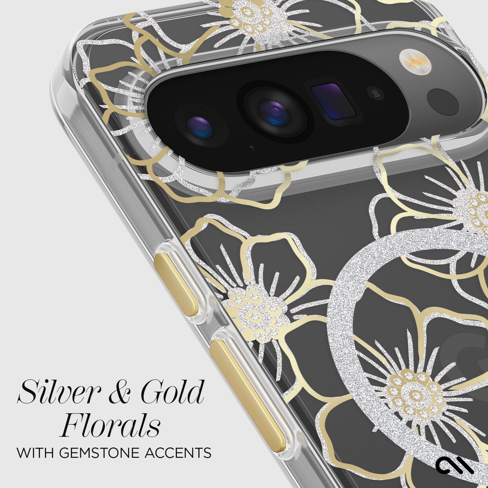 CASE-MATE Phone Cases Floral Gems with Magnet coque Pixel 10 Pro XL florale