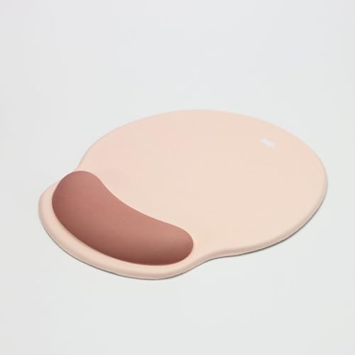 WE WE POP Tapis de souris avec repose-poignet bicolore beige et marron en tissu