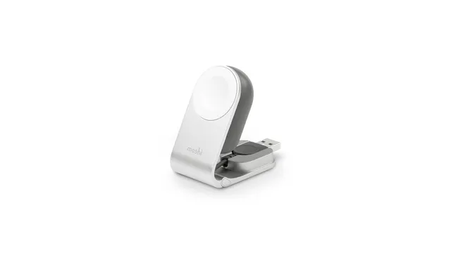 Moshi Chargers Flekto Compact Folding support de charge Apple Watch argent