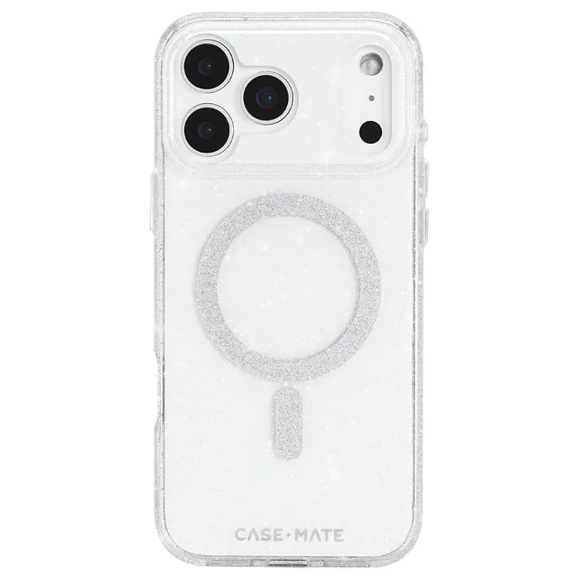 CASE-MATE Phone Cases Sheer Twinkle Silver MagSafe coque iPhone 17 Pro Max argent