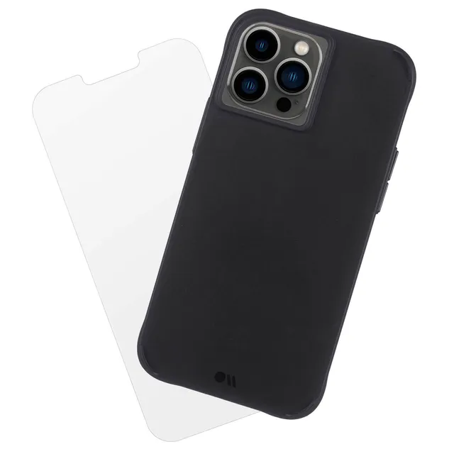 CASE-MATE Phone Cases Tough Black coque iPhone 13 Pro noire avec protection écran