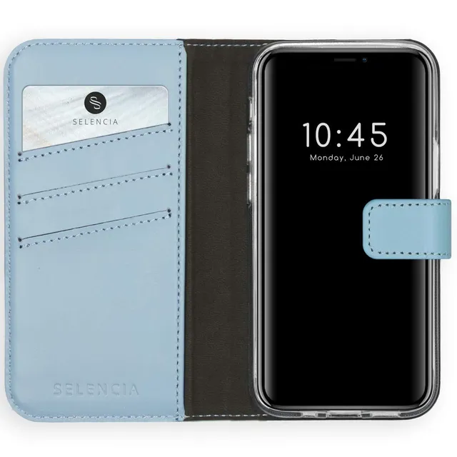 Selencia Era étui à rabat iPhone 12 Mini bleu, cuir, 3 cartes