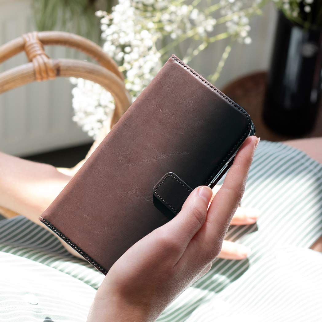 SELENCIA Étui à rabat Era coque iPhone 12 marron cuir