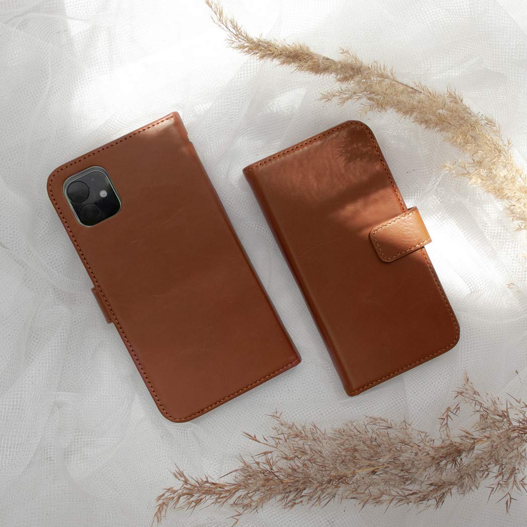 SELENCIA Étui à rabat Era Cuir Pochette Side Flip Case iPhone 12 Pro Max marron cuir