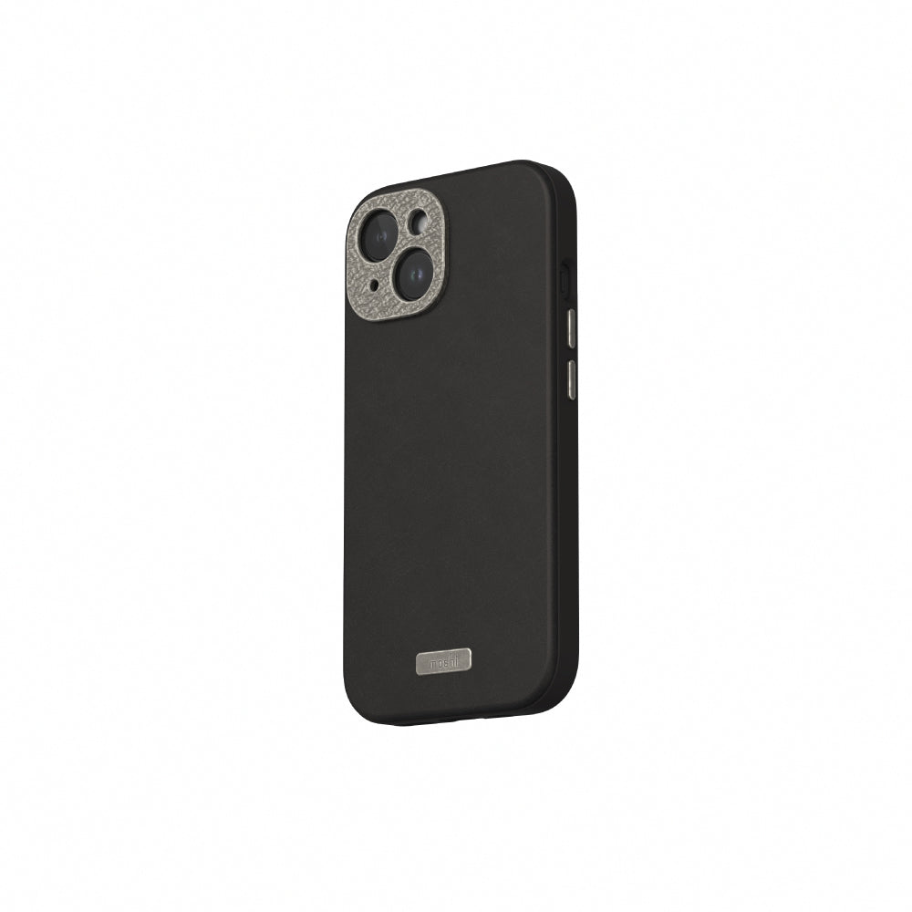 MOSHI Cases Napa Hardshell Case MagSafe coque iPhone 15 Pro Max noire en cuir végétal