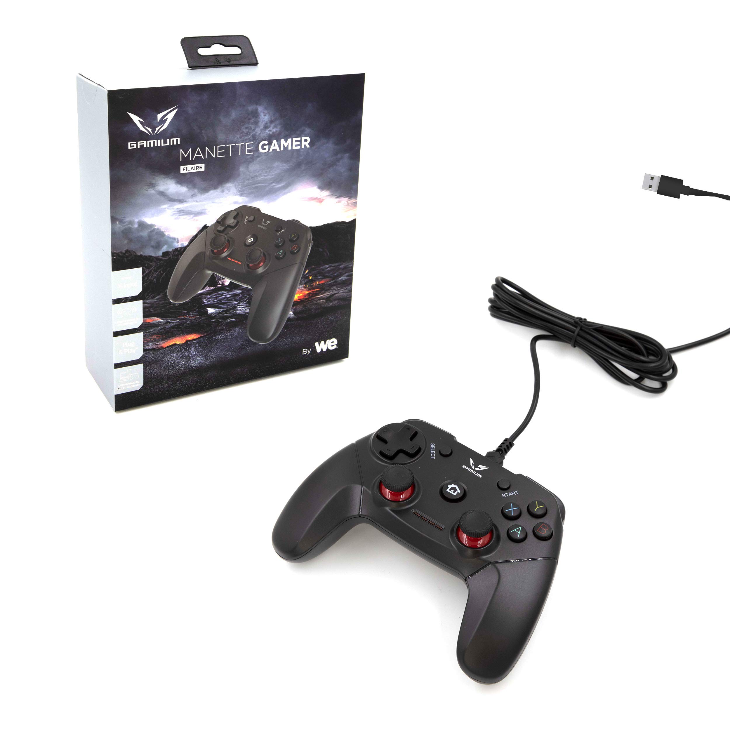 WE GAMIUM manette PS3 filaire USB câble 1,8 m 12 boutons