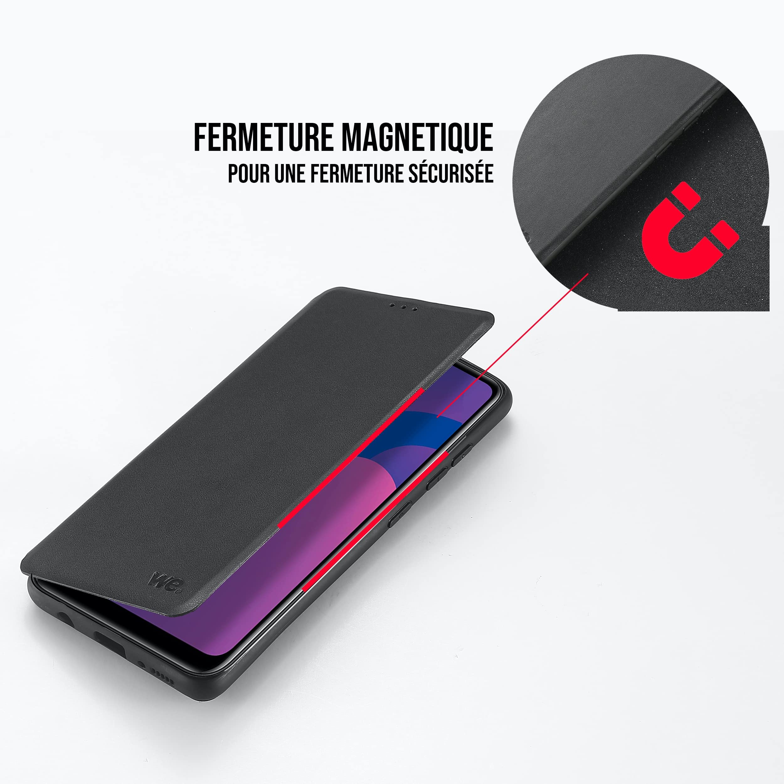 WE Accessoires Smartphone Galaxy A21 étui, rabat magnétique