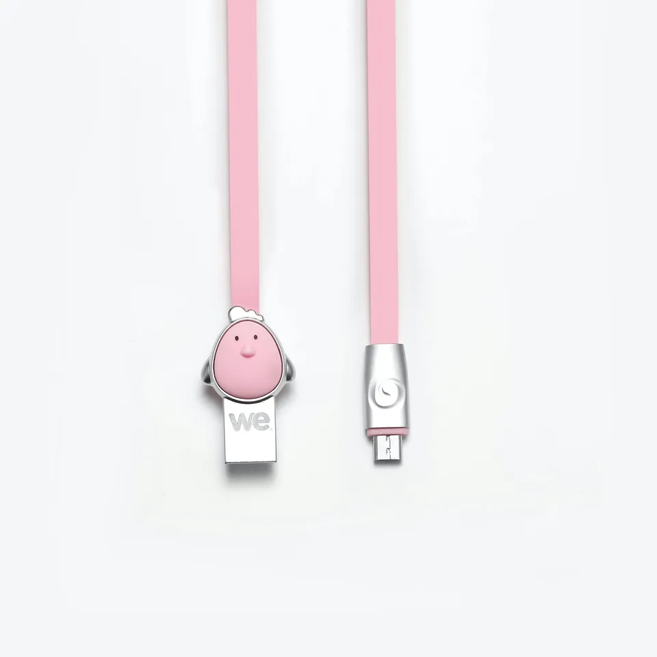 WE Cables Poule câble micro USB plat 1,2 m rose