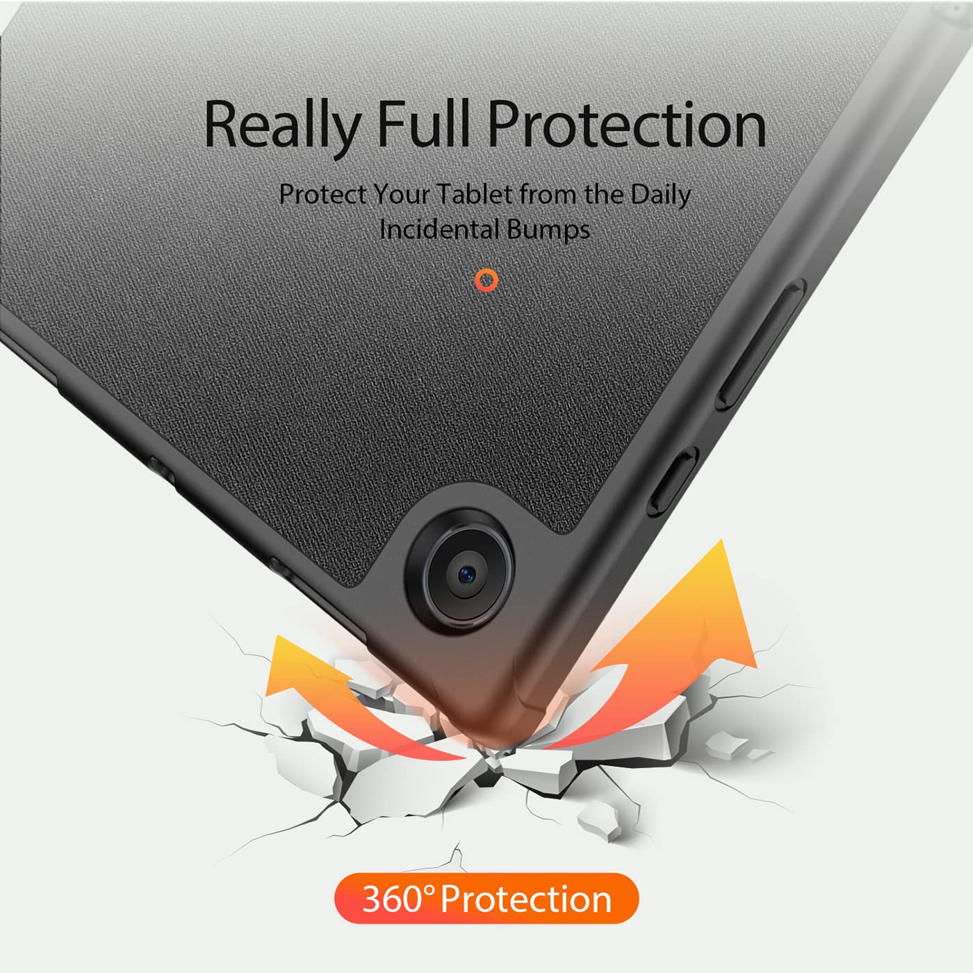 Dux Ducis Domo Series coque Samsung Galaxy Tab A8 10,5 pouces noire avec support