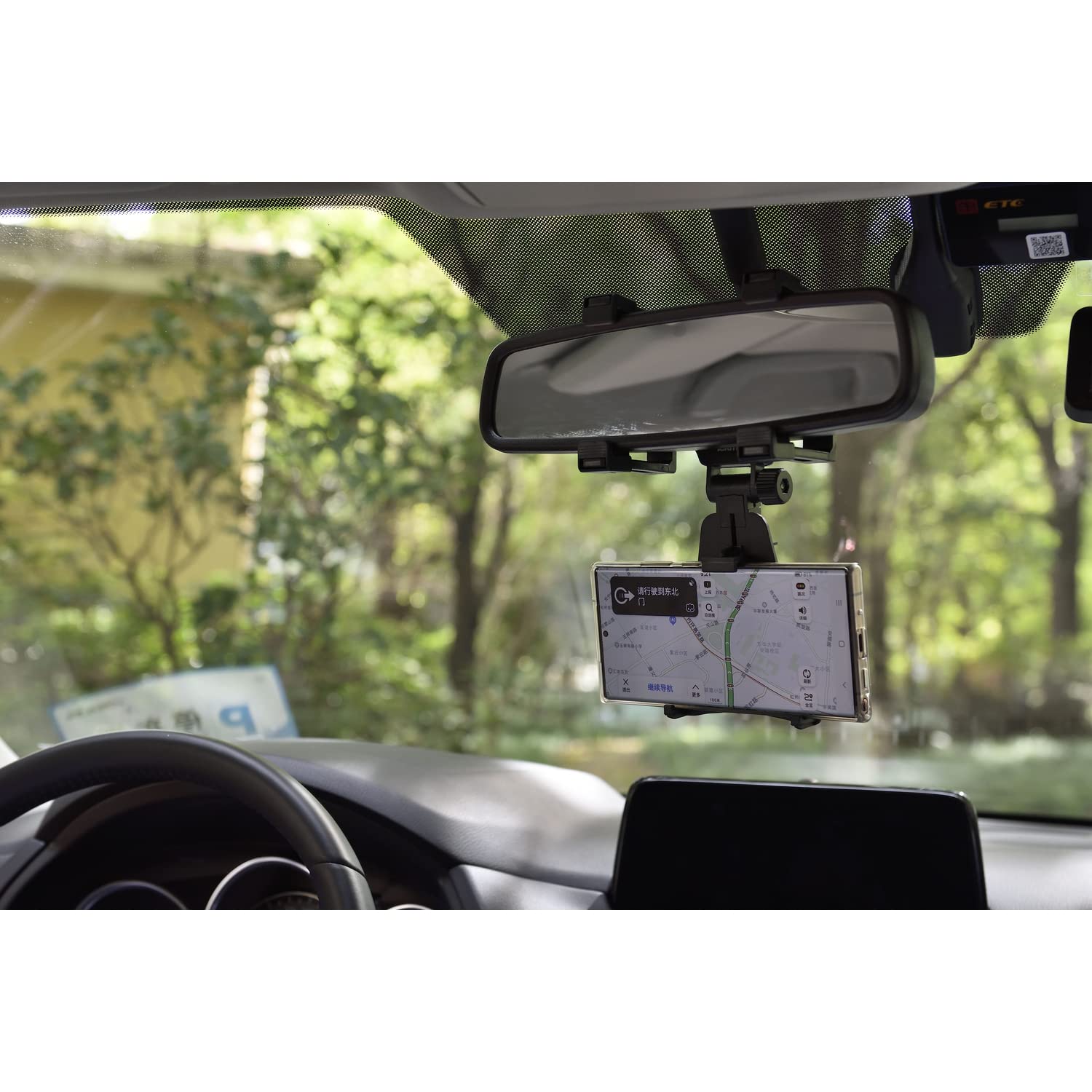 Tekmee Supports de téléphone support rétroviseur voiture pliable 360°