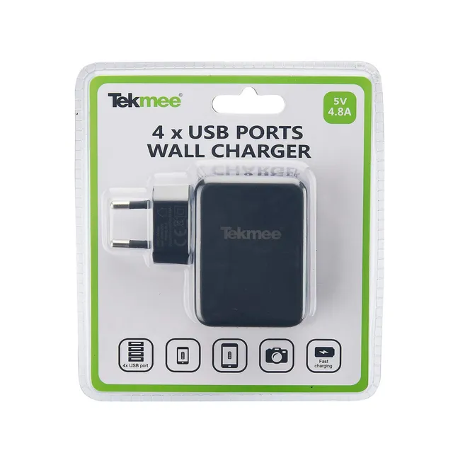 Tekmee Chargeurs muraux chargeur secteur USB 4 ports 30 W