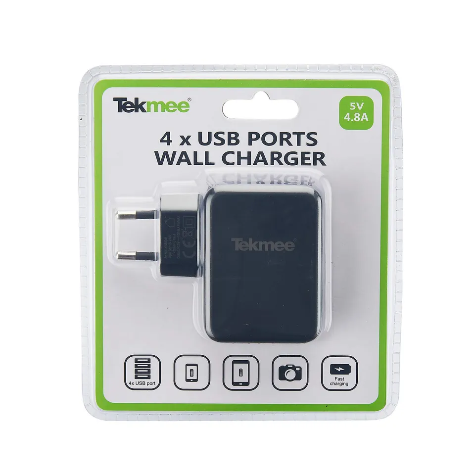 Tekmee Chargeurs muraux chargeur secteur USB 4 ports 30 W