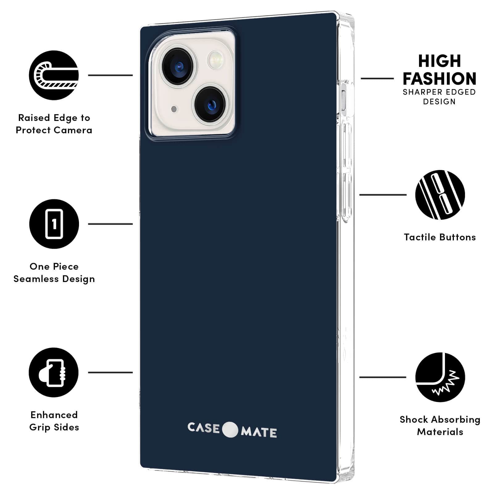 CASE-MATE Phone Cases BLOX Navy coque iPhone 13 bleue