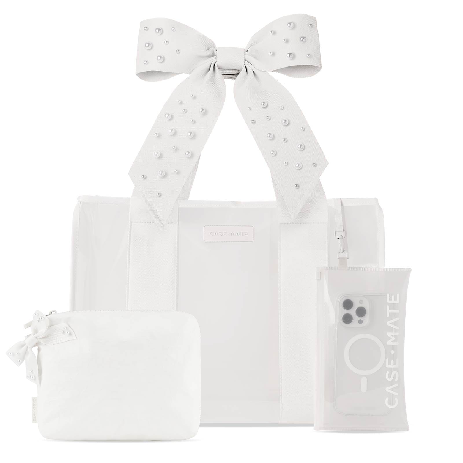 CASE-MATE Bundles The Crinkle Jelly Bundle Ivory Pearl sac et trousse