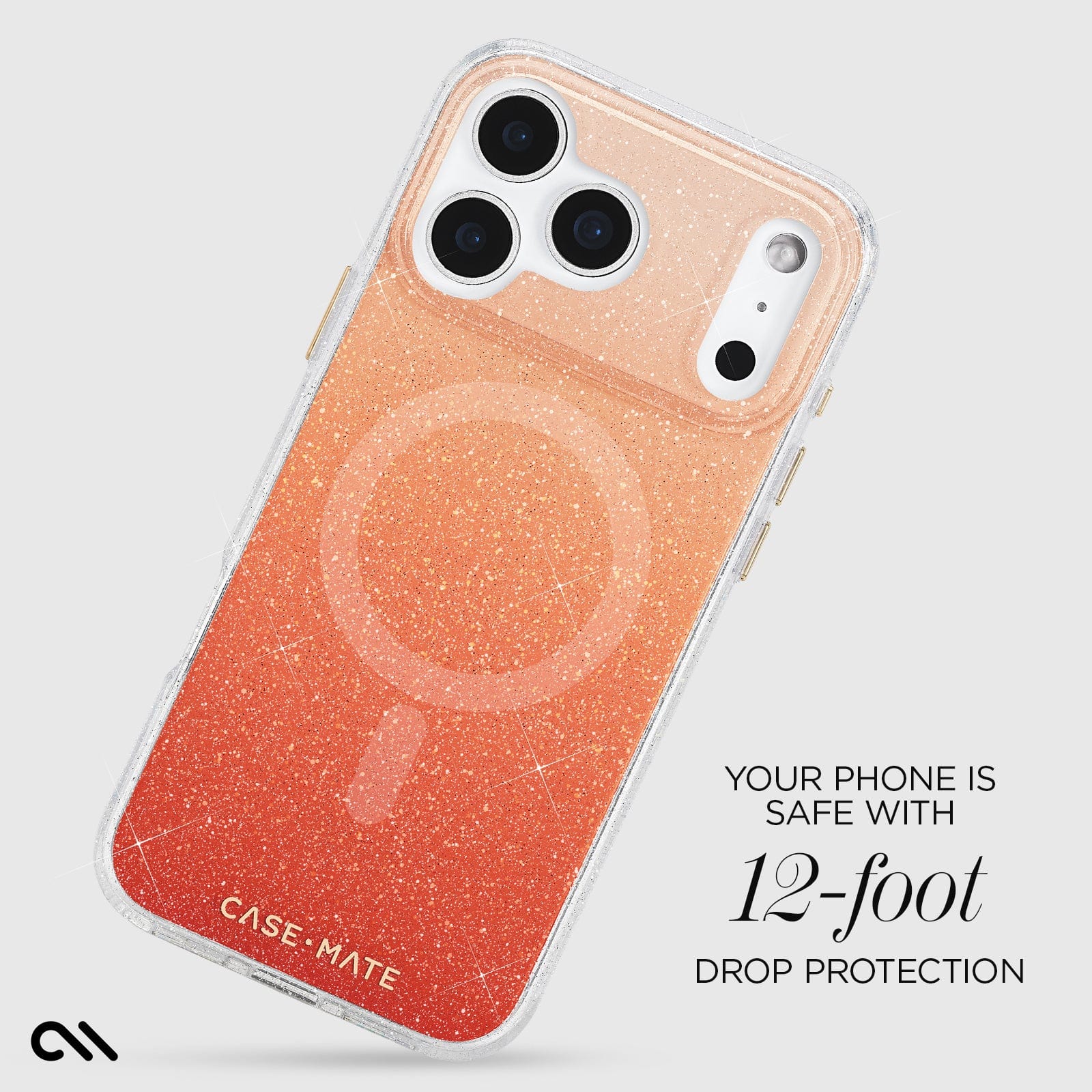 CASE-MATE Phone Cases Sheer Twinkle Orange Ombré MagSafe coque iPhone 17 Pro Max