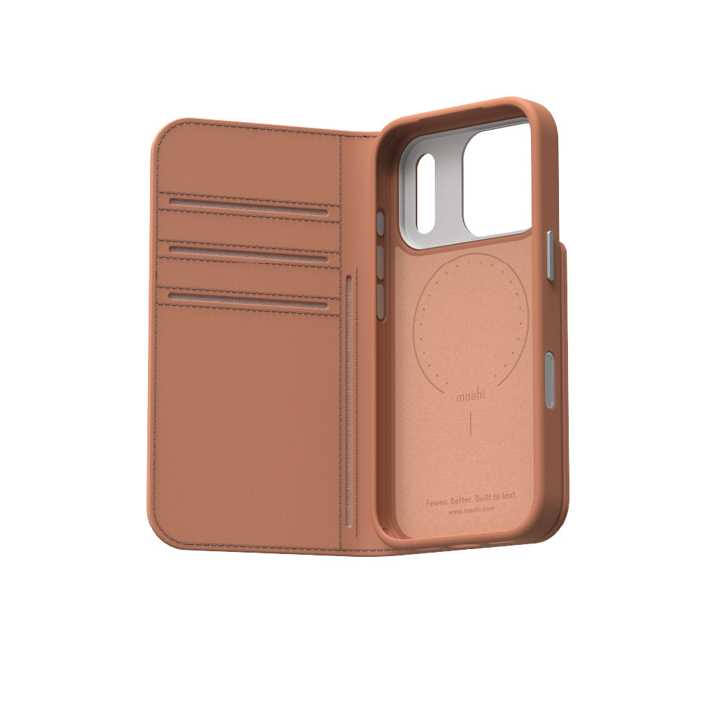 Moshi Cases Overture Case with Detachable Magnetic Wallet (MagSafe) coque iPhone 17 Pro Misty Coral