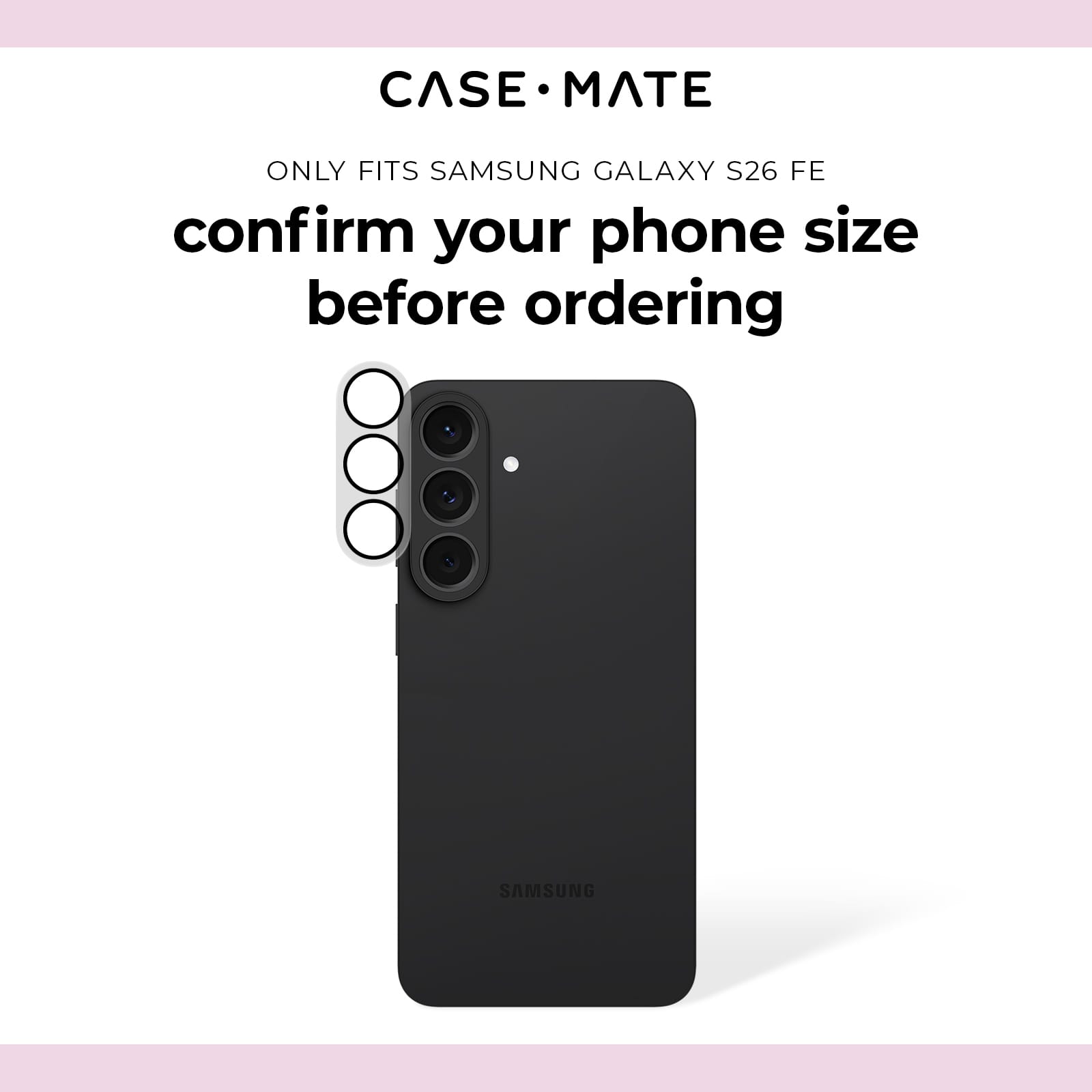 CASE-MATE Lens Protectors Camera Lens Protector protection caméra Galaxy S26 FE noir anti-traces