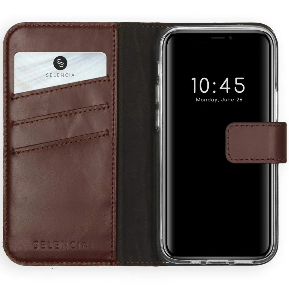 SELENCIA Era étui à rabat iPhone 12 Mini marron, 3 cartes