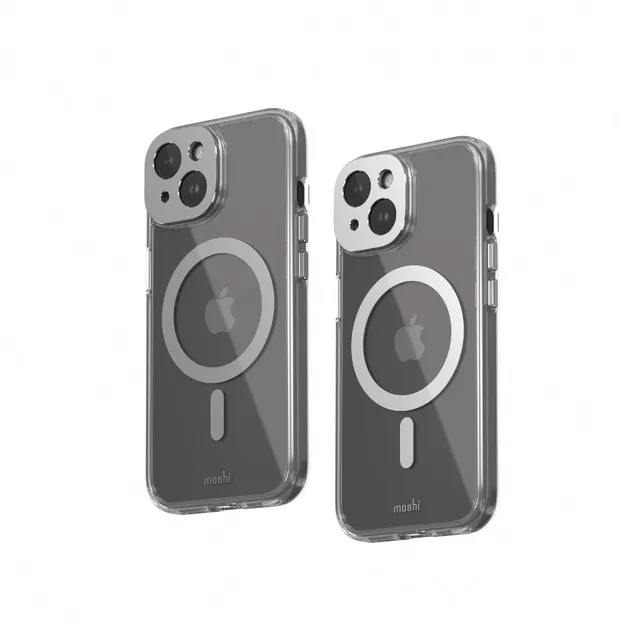 Moshi Cases iGlaze Clear Hardshell Case MagSafe coque iPhone 15 Pro Max Luna Silver