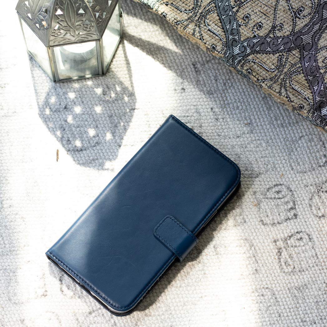SELENCIA Era étui à rabat iPhone 12 Mini bleu, 3 cartes