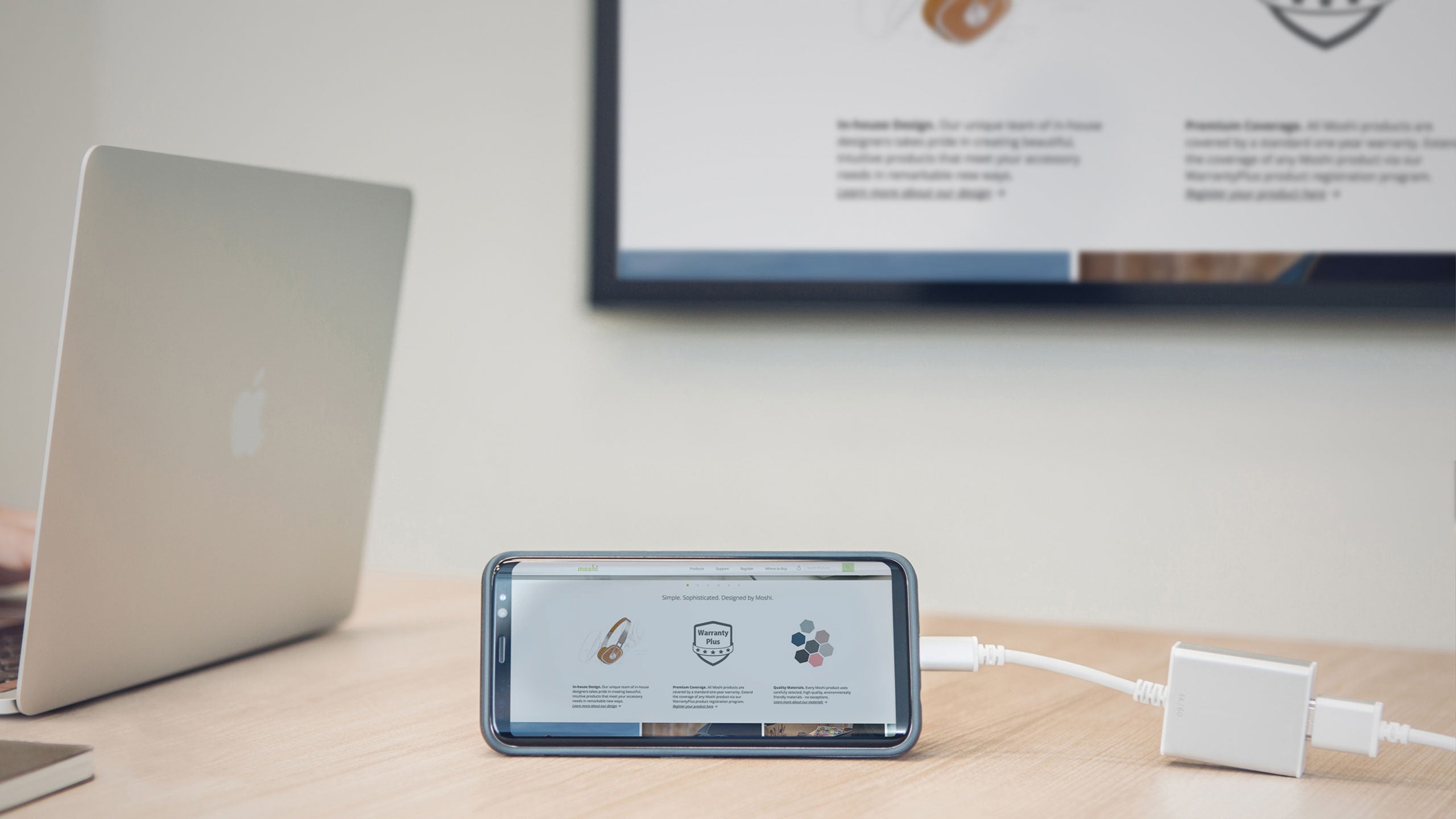 Moshi Cables and Adapters USB-C to HDMI Adapter adaptateur USB-C HDMI argent 4K 60 Hz