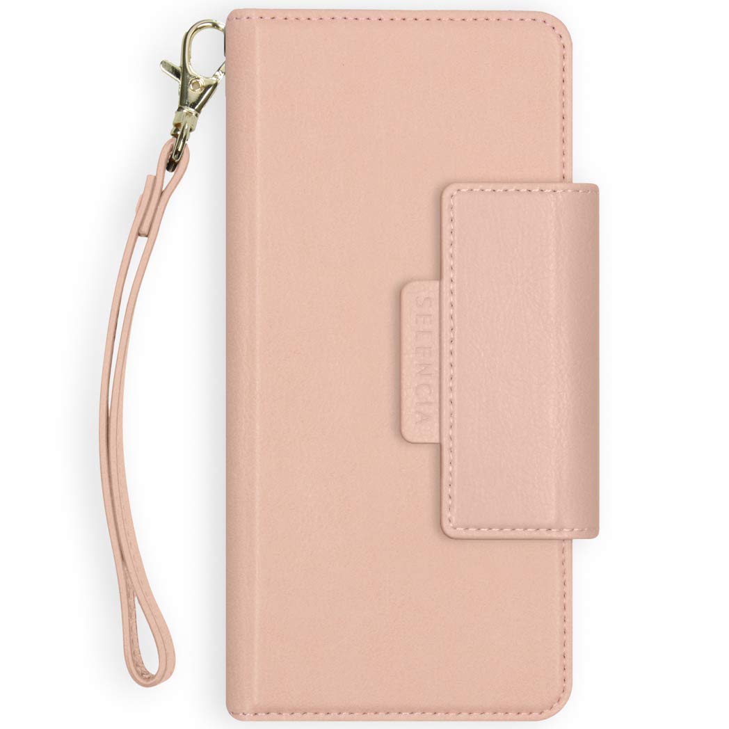SELENCIA Étui à rabat Surya coque iPhone 11 Pro rose 4 cartes RFID