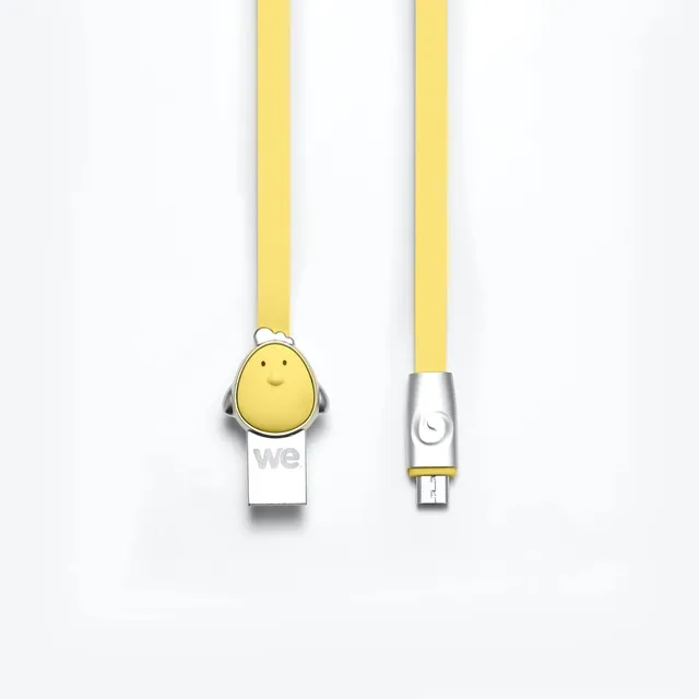 WE Cables Poule câble micro USB plat 1,2 m jaune