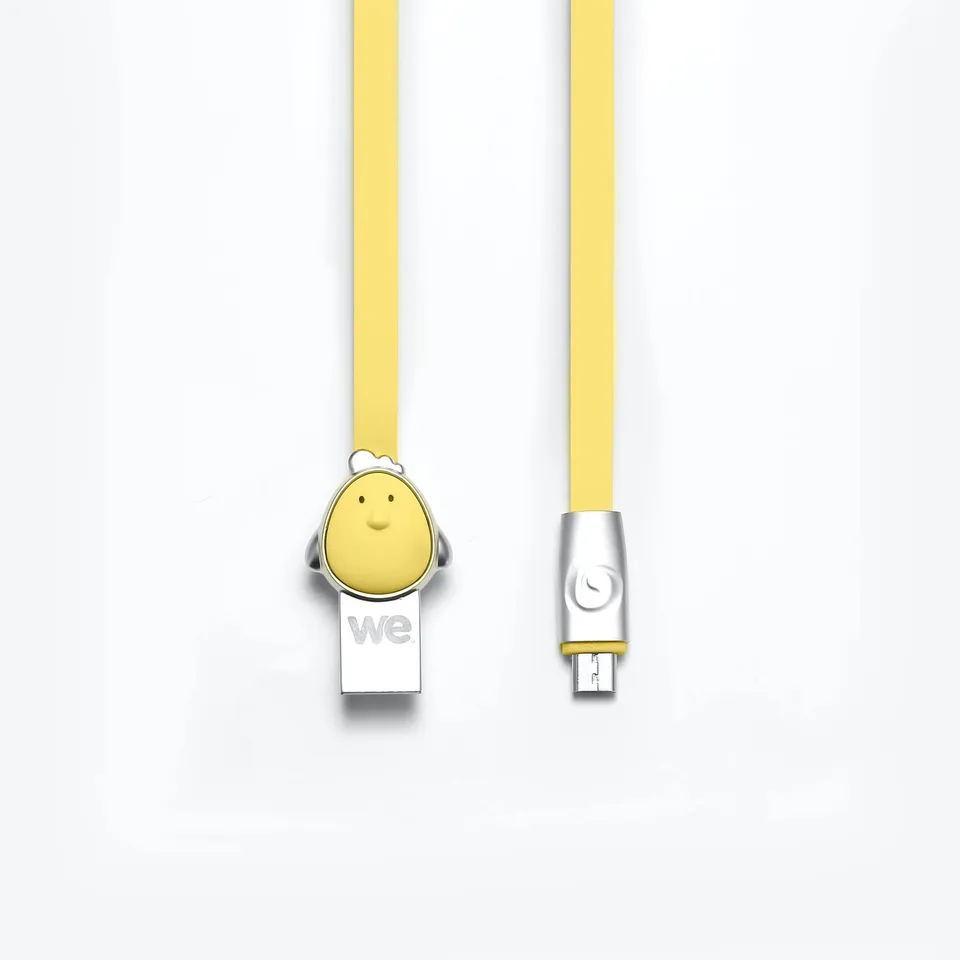 WE Cables Poule câble micro USB plat 1,2 m jaune